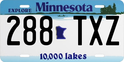 MN license plate 288TXZ