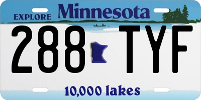 MN license plate 288TYF