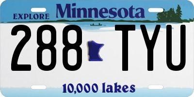 MN license plate 288TYU
