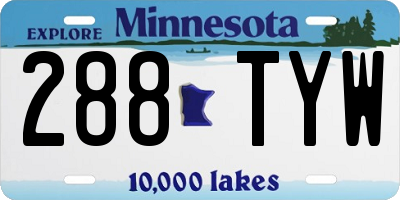 MN license plate 288TYW
