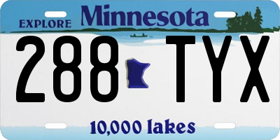 MN license plate 288TYX