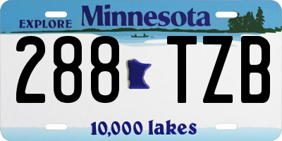 MN license plate 288TZB