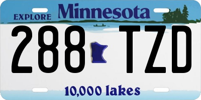 MN license plate 288TZD
