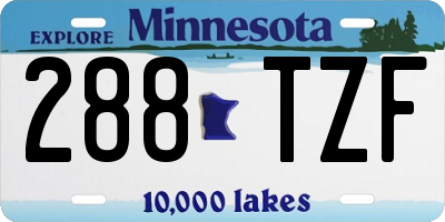 MN license plate 288TZF