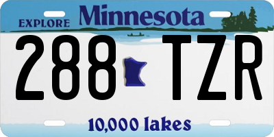 MN license plate 288TZR