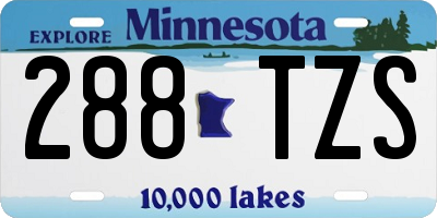 MN license plate 288TZS