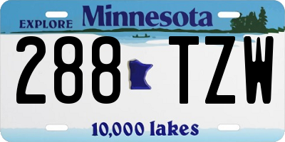 MN license plate 288TZW