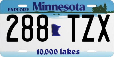 MN license plate 288TZX