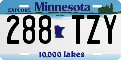 MN license plate 288TZY