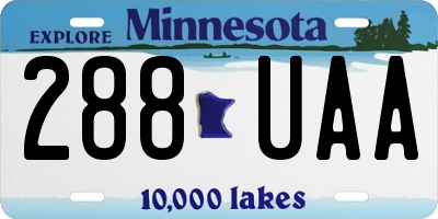 MN license plate 288UAA
