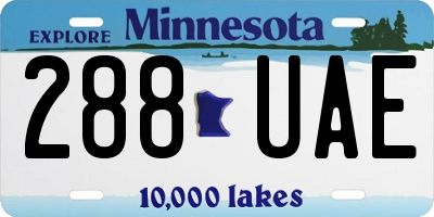 MN license plate 288UAE