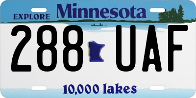 MN license plate 288UAF