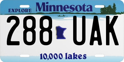 MN license plate 288UAK