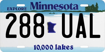 MN license plate 288UAL