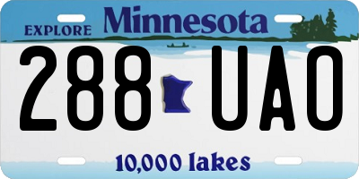 MN license plate 288UAO