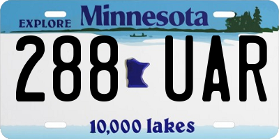 MN license plate 288UAR