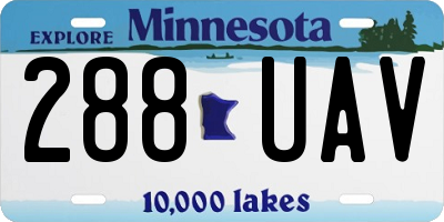 MN license plate 288UAV