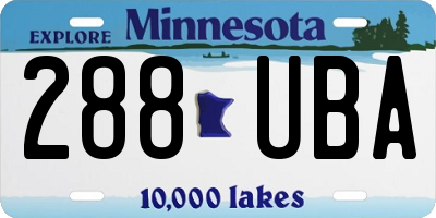 MN license plate 288UBA
