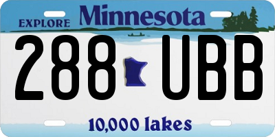 MN license plate 288UBB