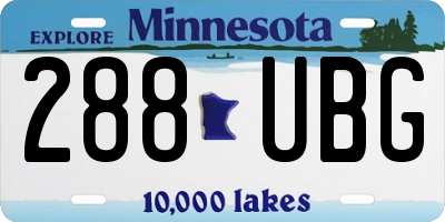 MN license plate 288UBG