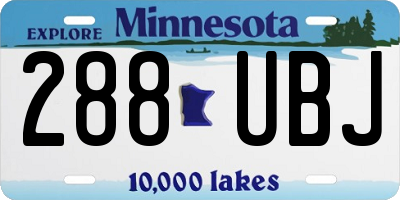 MN license plate 288UBJ