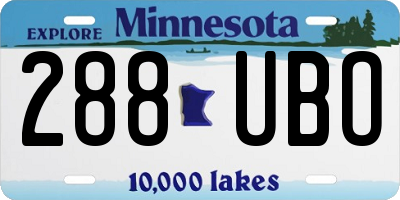 MN license plate 288UBO