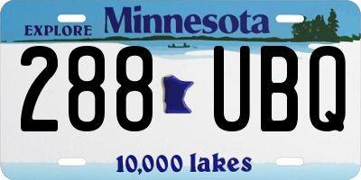 MN license plate 288UBQ
