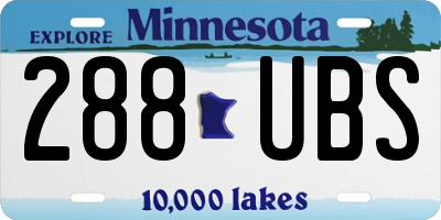 MN license plate 288UBS