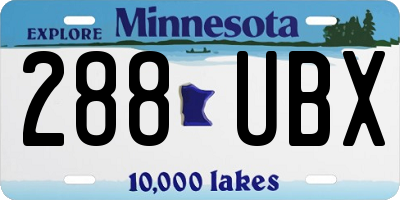 MN license plate 288UBX
