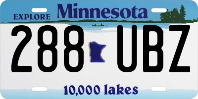 MN license plate 288UBZ