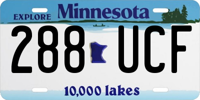 MN license plate 288UCF