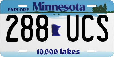 MN license plate 288UCS