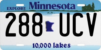 MN license plate 288UCV
