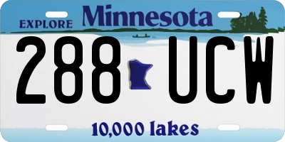 MN license plate 288UCW