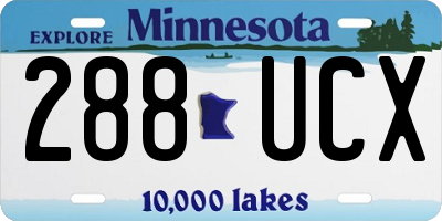 MN license plate 288UCX