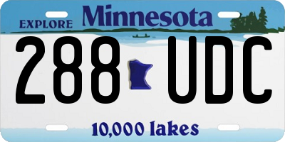 MN license plate 288UDC