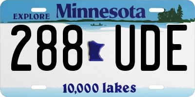 MN license plate 288UDE