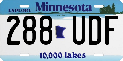 MN license plate 288UDF