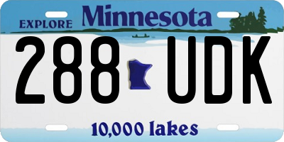 MN license plate 288UDK
