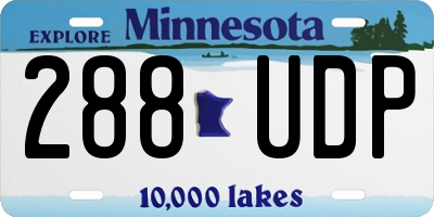 MN license plate 288UDP