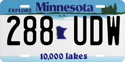 MN license plate 288UDW