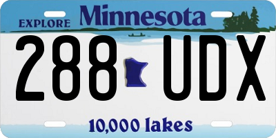 MN license plate 288UDX