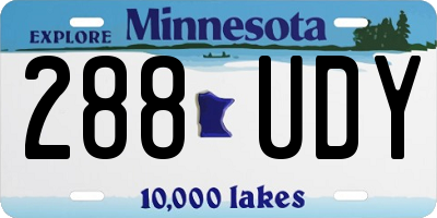 MN license plate 288UDY