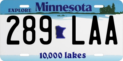 MN license plate 289LAA