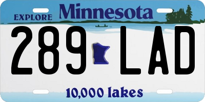 MN license plate 289LAD