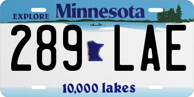 MN license plate 289LAE