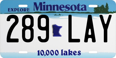 MN license plate 289LAY