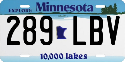 MN license plate 289LBV