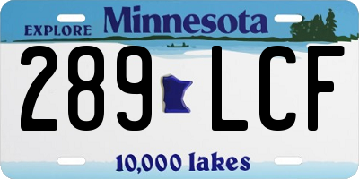MN license plate 289LCF