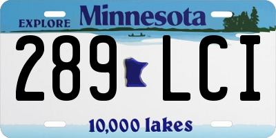 MN license plate 289LCI